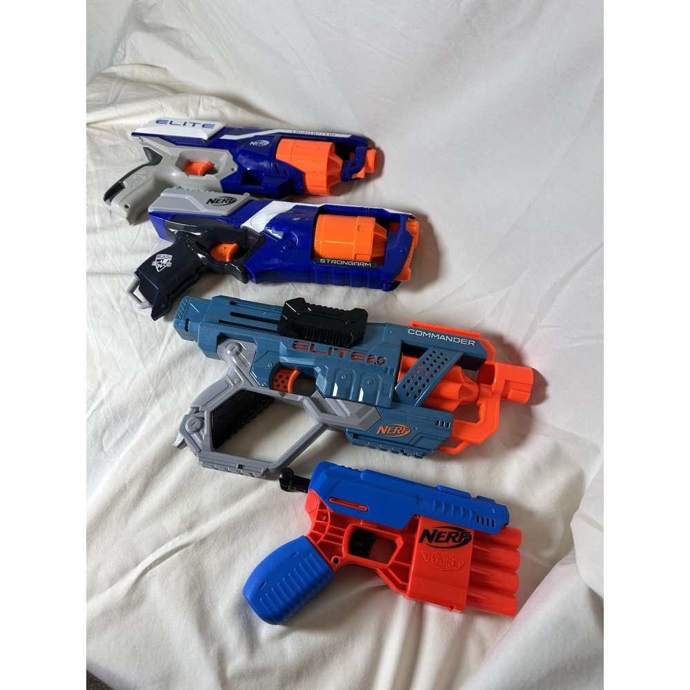 Lot of 4 Nerf Elite Blasters Strongarm Commander Rough Cut 2x4‎ Firestrike